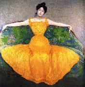 Max Kurzweil Mujer con un vestido amarillo oil painting on canvas